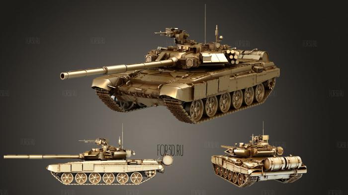 T 90A MBT Tank stl model for CNC